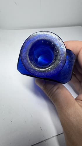 Wakelee's Camelline San Francisco 4 3/4" Cobalt Blue Tool Top Medicine Bottle - Thumbnail 9
