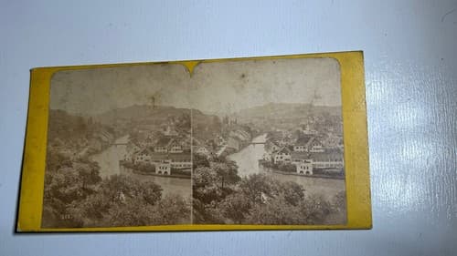 ( Lot of 3 ) Early 19th century Stereoview of a Swiss Alps - Thumbnail 2