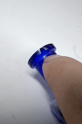 Wakelee's Camelline San Francisco 4 3/4" Cobalt Blue Tool Top Medicine Bottle - Thumbnail 8