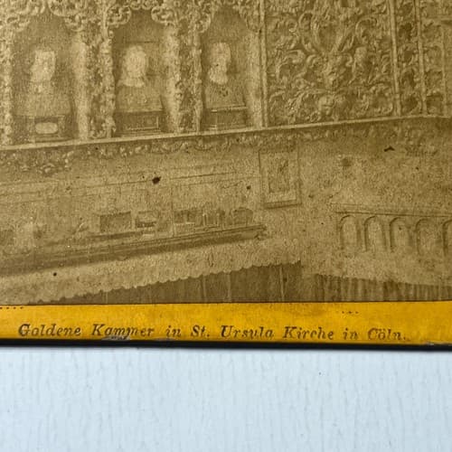 St. Ursula Church Cologne Germany Golden Chamber Stereoview Photo - Thumbnail 4