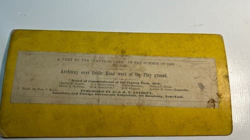 Archway over Bridle Road west of Playground NY E&HT Anthony Stereoview 1863 - Thumbnail 2