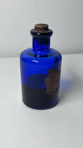 Antique Cobalt Blue Pharmaceutical Bottle "Oil Juniper Berry" Dodge & Olcott - Thumbnail 7