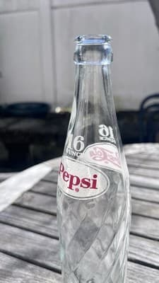 PEPSI COLA 16 oz Clear Twist Glass Bottle 1969 - Thumbnail 3