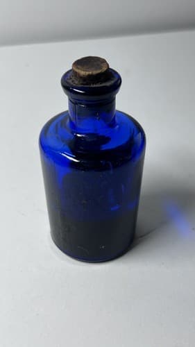 Antique Cobalt Blue Pharmaceutical Bottle "Oil Juniper Berry" Dodge & Olcott - Thumbnail 5