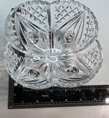 Vintage Lead Crystal Footed Candy Nut Dish Bowl, 5" x 2.75" - Thumbnail 5