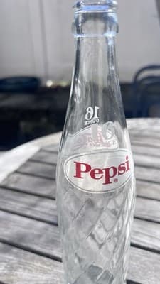 PEPSI COLA 16 oz Clear Twist Glass Bottle 1969 - Thumbnail 2