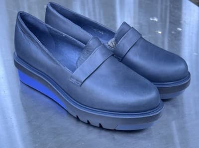 Camper Marta Oxfords Shoes Womens Size 7 US 38 EU Blue Leather Platform - Thumbnail 2