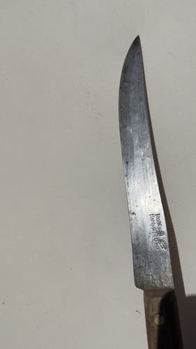 Vintage Anvil Hammered Carbon Steel Kitchen Chefs Knife Robeson RARE 8" BLADE - Thumbnail 4