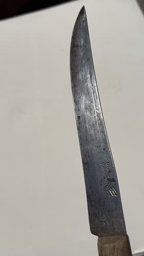Vintage Anvil Hammered Carbon Steel Kitchen Chefs Knife Robeson RARE 8" BLADE - Thumbnail 3