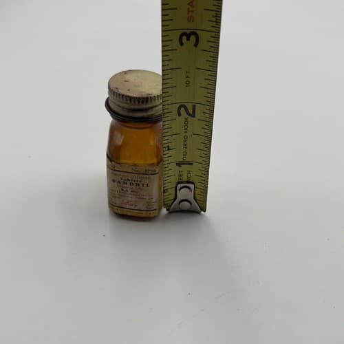 RARE Sandril Reserpine Lilly Amber Bottle EMPTY #1798 - Thumbnail 6