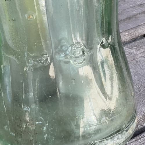 Coca Cola Vintage Embossed Green Heavy Glass Bottle Paterson NJ - Thumbnail 3