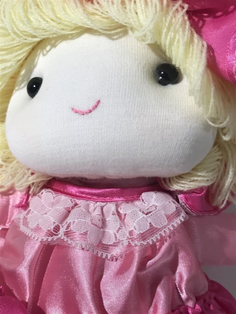 Vintage 1983 Daekor Doll Plush Pink, Made in Korea - Thumbnail 2