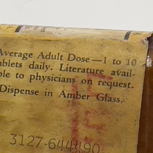 RARE Sandril Reserpine Lilly Amber Bottle EMPTY #1798 - Thumbnail 3