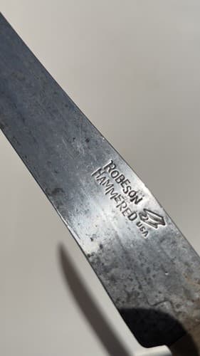 Vintage Anvil Hammered Carbon Steel Kitchen Chefs Knife Robeson RARE 8" BLADE - Thumbnail 2