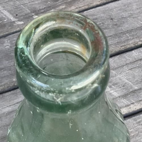 Coca Cola Vintage Embossed Green Heavy Glass Bottle Paterson NJ - Thumbnail 5