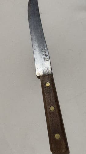 Vintage Anvil Hammered Carbon Steel Kitchen Chefs Knife Robeson RARE 8" BLADE - Thumbnail 5