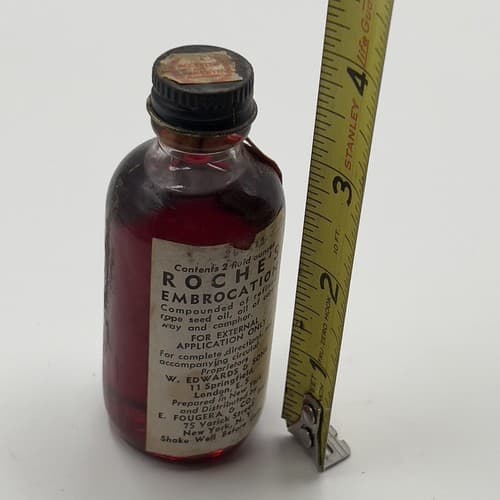 RARE Vintage Roche Full Embrocation Bottle 2fl oz - Thumbnail 5