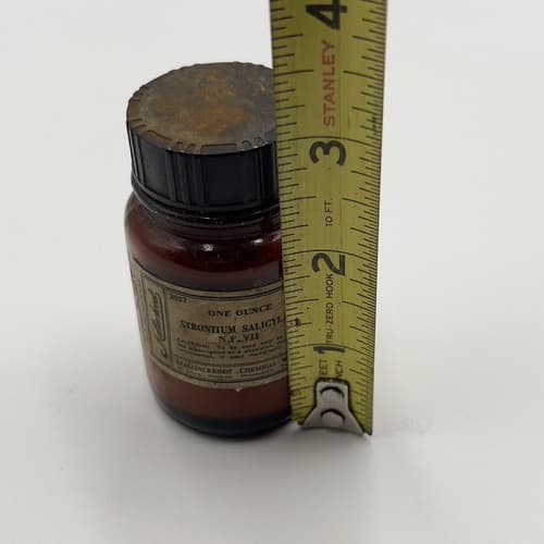 RARE Vintage Mallinckrodt Strontium Salicylate w/contents - Thumbnail 4