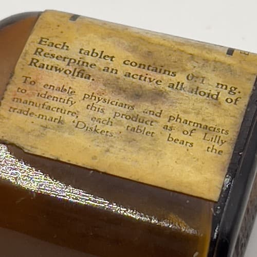 RARE Sandril Reserpine Lilly Amber Bottle EMPTY #1798 - Thumbnail 4