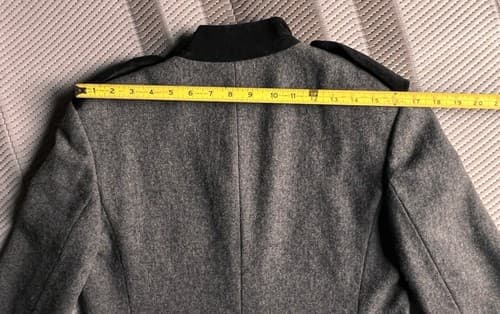"STAGE" Vintage Military-Style Gray Wool Jacket w/ Brass Buttons - Women Sz 6 - Thumbnail 11