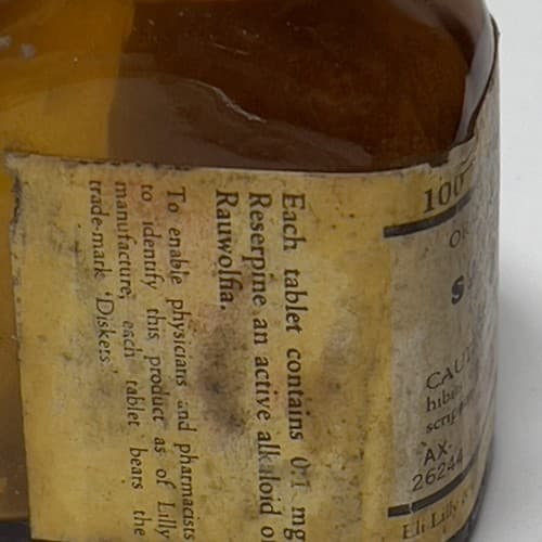 RARE Sandril Reserpine Lilly Amber Bottle EMPTY #1798 - Thumbnail 8
