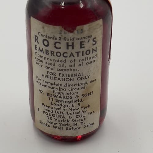 RARE Vintage Roche Full Embrocation Bottle 2fl oz - Thumbnail 2