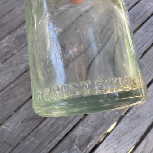 Vintage C. Krueger Brewing Company Newark NJ Green Aqua Glass Beer Bottle - Thumbnail 4