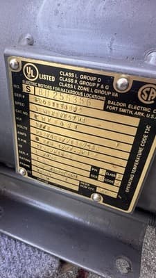 Baldor Electric EXPLOSION PROOF MOTOR 3 Phase 3hp, 182TC frame - Thumbnail 2