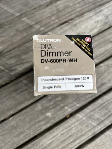 Lutron Diva Preset Dimmer Single Pole White 600W DV-600PR-WH NEW - Thumbnail 4