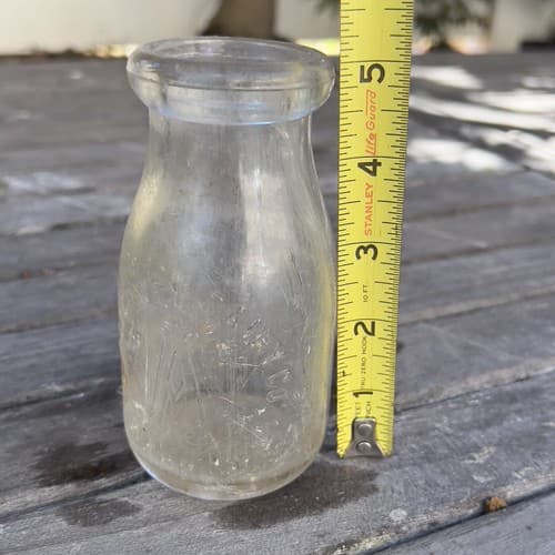 Alderney Dairy Co. Newark New Jersey Glass MILK Half Pint BOTTLE EMBOSSED - Thumbnail 5