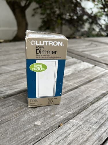 Lutron Diva Preset Dimmer Single Pole White 600W DV-600PR-WH NEW - Thumbnail 2