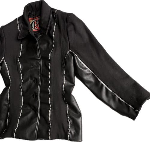 Christian Linares CL2 vintage Women's Black Wool Blend Jacket, read - Thumbnail 3