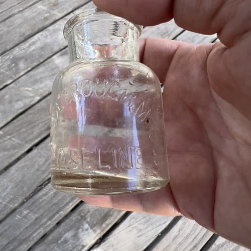 1880's CHEESEBROUGH MFG CO VASELINE MEDICINE BOTTLE APPLIED TOP BLOWN RARE NICE - Thumbnail 4