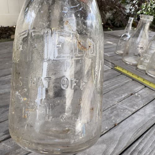 Vintage Glass Milk Bottle Sheffield Farms Co New York #4 Half Pint NY Dairy Pat - Thumbnail 2