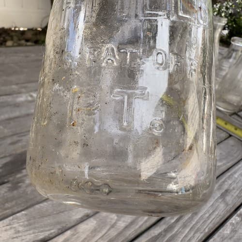 Vintage Glass Milk Bottle Sheffield Farms Co New York #4 Half Pint NY Dairy Pat - Thumbnail 4