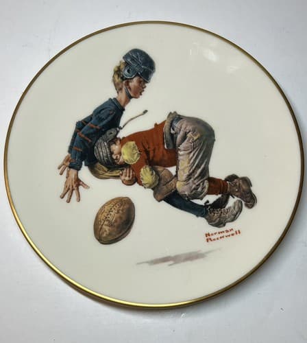Norman Rockwell Saturday's Heroes Collector Plate 1978 Danbury Mint - Thumbnail 4