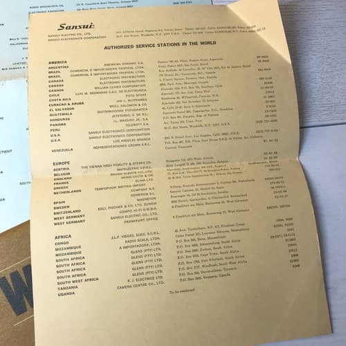 Sansui SP-2000 Speaker Operating Manual Hi Fi Component Brochure w/warranty card - Thumbnail 5