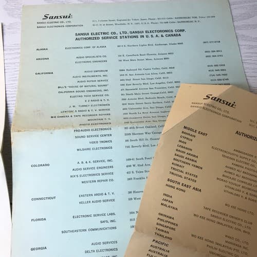 Sansui SP-2000 Speaker Operating Manual Hi Fi Component Brochure w/warranty card - Thumbnail 4