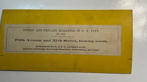 STEREOVIEW - 5th Ave & 37 St New York City H.T. Anthony #2245 Rare c. 1860's - Thumbnail 3