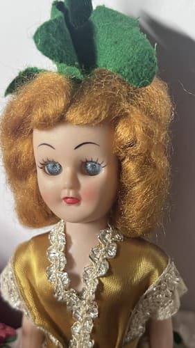 Vintage Lot of Celluloid 8" dolls traditional costumes , sleepy eyes,mohair hair - Thumbnail 6