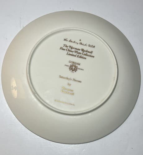 Norman Rockwell Saturday's Heroes Collector Plate 1978 Danbury Mint - Thumbnail 3