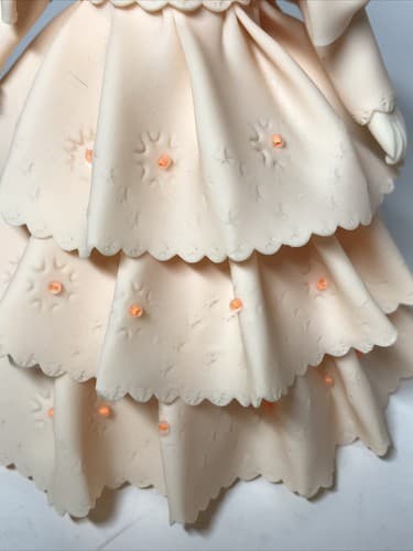 Vintage Dominican Rep Handmade Lady Dress Figurine Ampliflor 7.5" Porcelanicron - Thumbnail 6