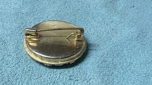Vintage Italian Micro Mosaic Floral Pin Brooch 1" - Thumbnail 4