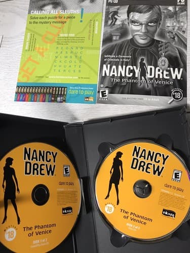 Nancy Drew: The Phantom of Venice (2008) PC CD Computer Game W/ inserts 2 CD's - Thumbnail 3