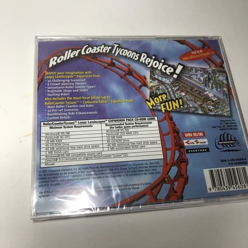 Roller Coaster Tycoon Loopy Landscapes Expansion MicroProse WIN 95/98 Brand New - Thumbnail 2