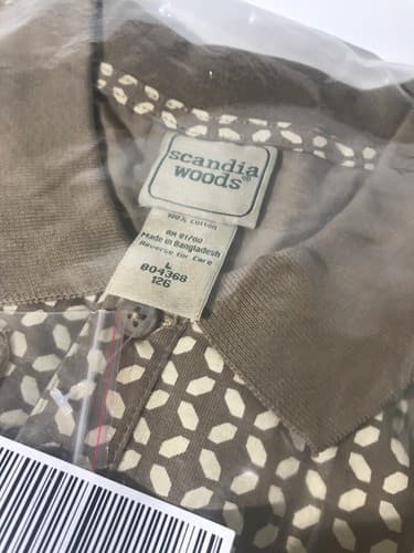 Scandia Woods Men's L Peapod Green Short Sleeve Golf Polo Shirt New - Thumbnail 2