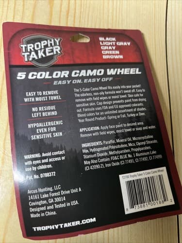 Trophy Taker 5 Color Camo Wheel Makeup Easy On Easy Off Mirror Included - Thumbnail 2