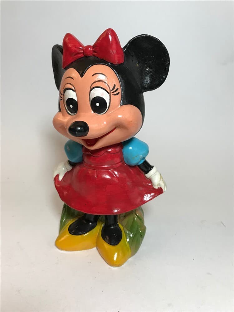Vintage Plaster Minnie Mouse Coin Bank Walt Disney Korea