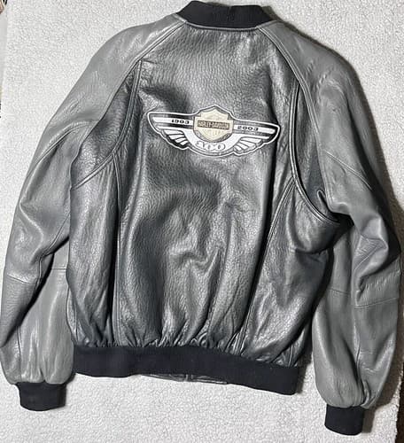 2003 HARLEY DAVIDSON 100th ANNIVERSARY LEATHER JACKET W/ REMOVABLE LINER MEDIUM - Thumbnail 3