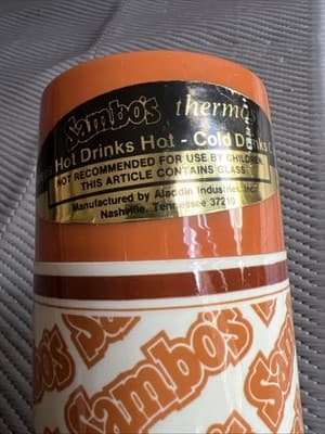 Rare New 1970's ALADDIN SAMBO's 1 U.S Pint Thermos Bottle Made In USA - Thumbnail 9